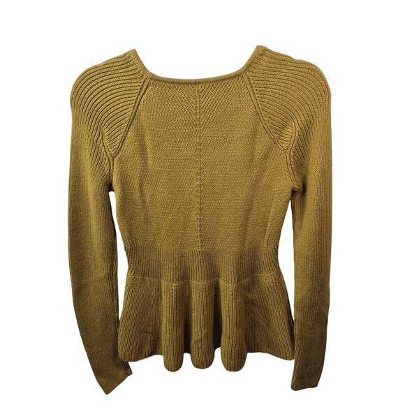 Margaret Oleary Sweater Womens M Yellow Cotton Knit Pullover Long Sleeve Top - Picture 2 of 8